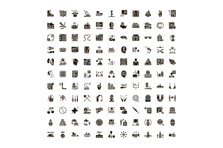 Big collection of diverse glyph icons and concepts