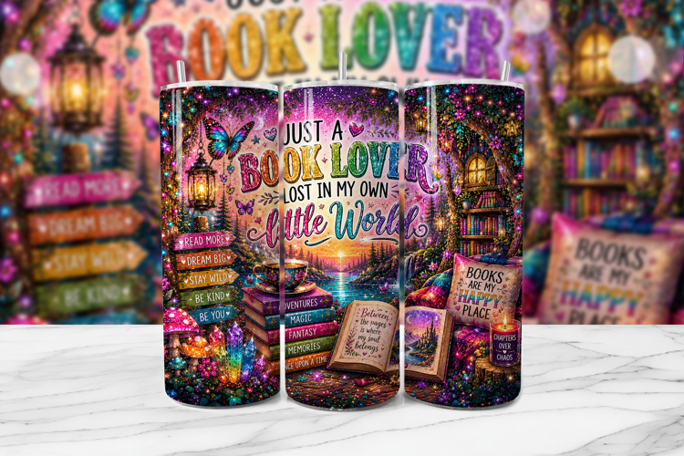 Book Lover Lost in World Tumbler Wrap