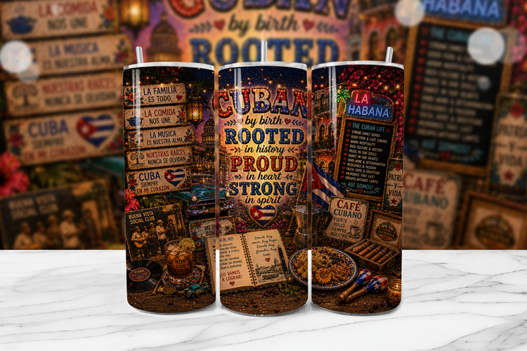 Cuban Pride Heritage Tumbler Wrap PNG