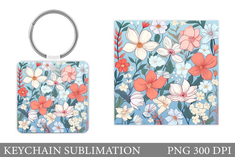 Crocus Flowers Keychain. Spring Keychain Sublimation