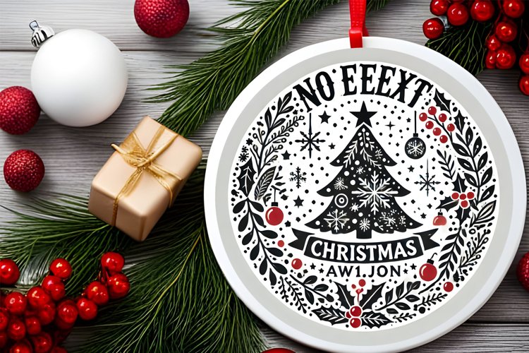 Round Christmas Ornament Sublimation|Clipart