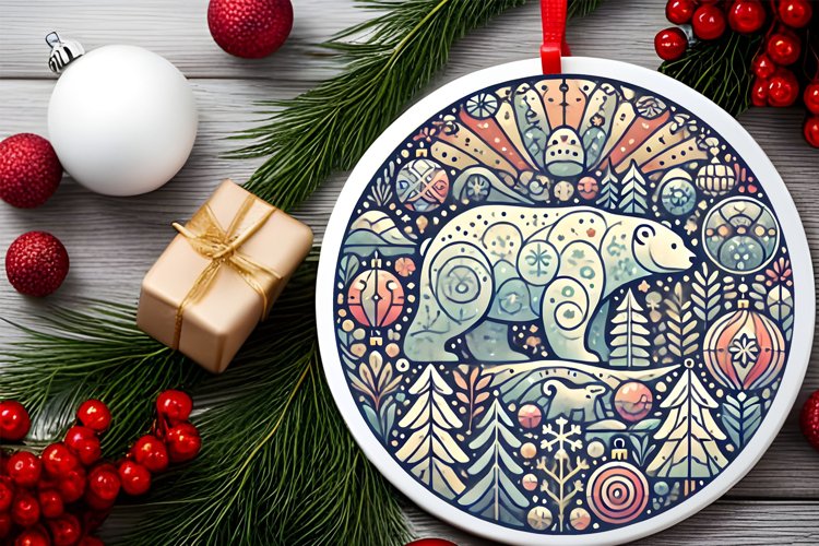 Round Christmas Ornament Sublimation|Clipart