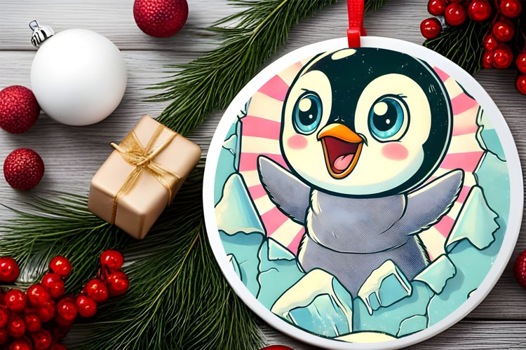 Round Christmas Ornament Sublimation|Clipart