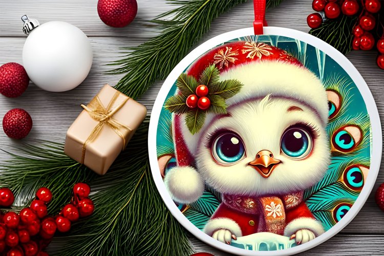 Round Christmas Ornament Sublimation|Clipart