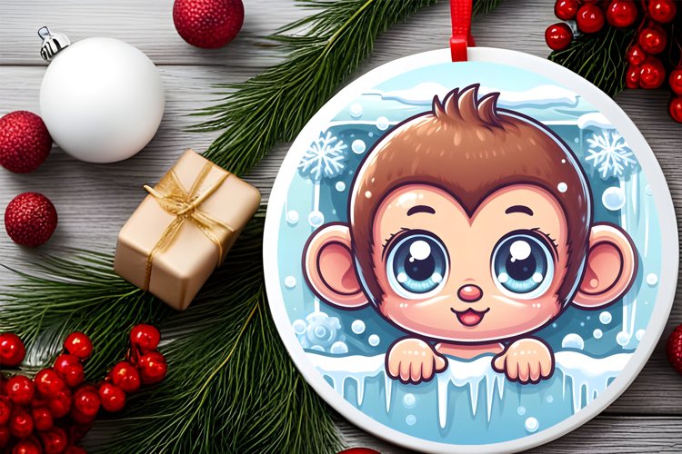 Round Christmas Ornament Sublimation|Clipart