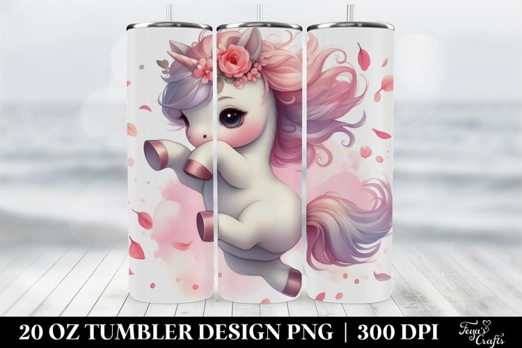 Unicorn Tumbler, 20 oz Skinny Tumbler Wrap