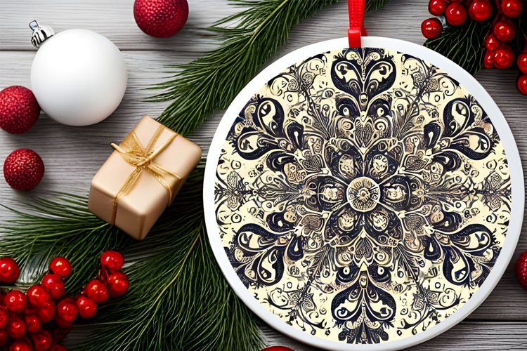 Round Christmas Ornament Sublimation|Clipart
