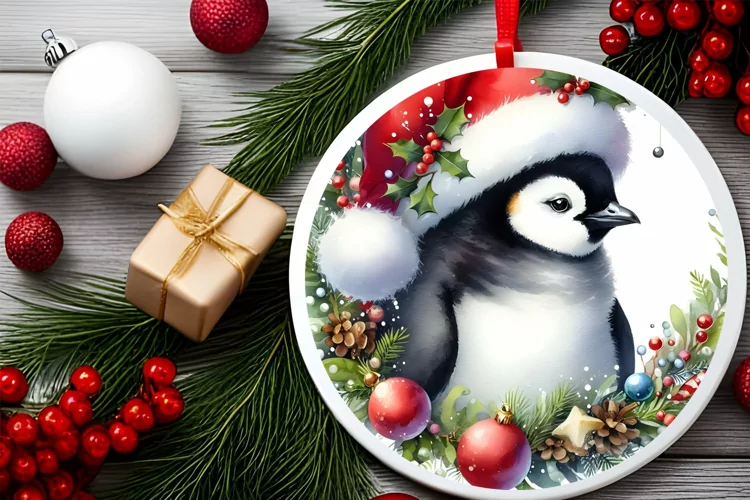 Round Christmas Ornament Sublimation|Clipart