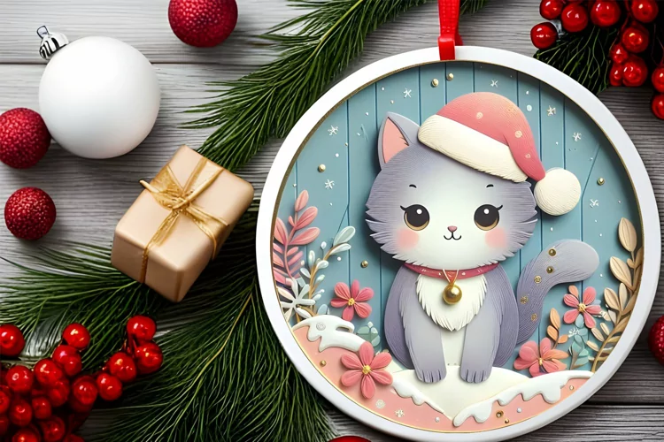 Round Christmas Ornament Sublimation|Clipart