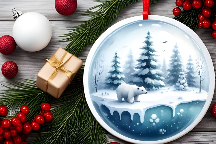 Winter Scene with Polar Bear example image 1