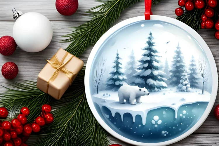 Winter Scene with Polar Bear