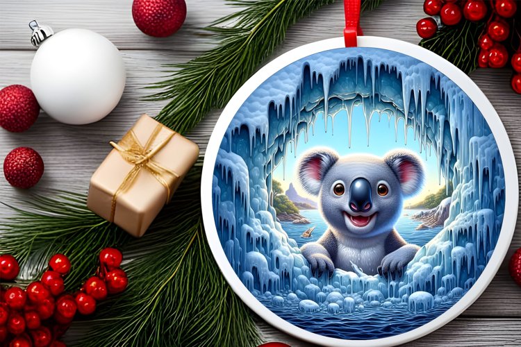 Melting Ice Koala Painting Sublimation PNG