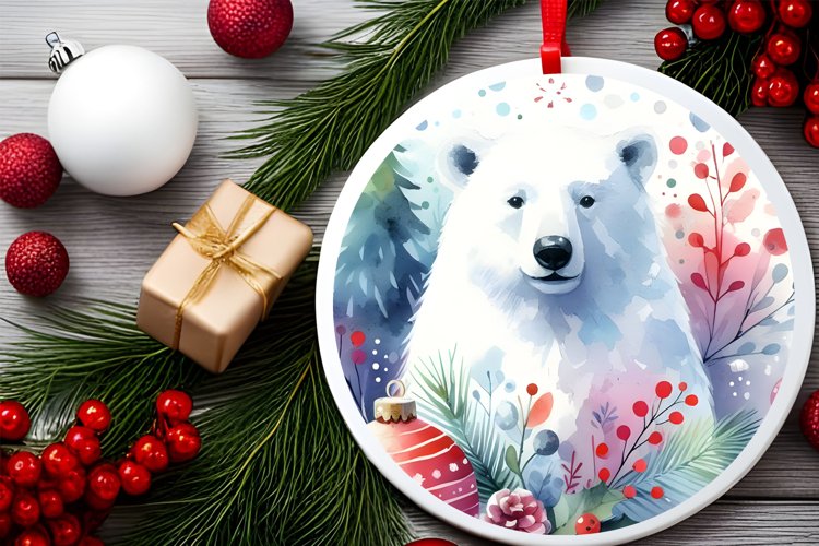 Polar Bear Christmas Ornament PNG