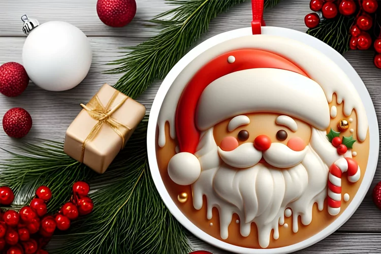 Round Santa Ornament Melting