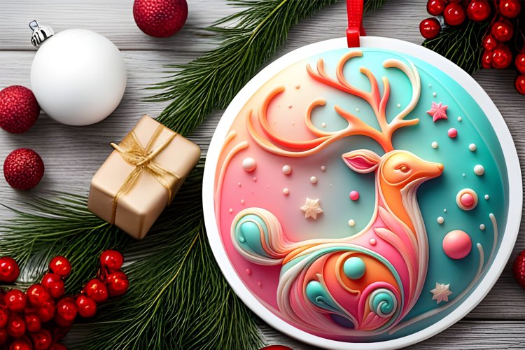 3D Marzipan Melting Pastel Ornament Sublimation PNG