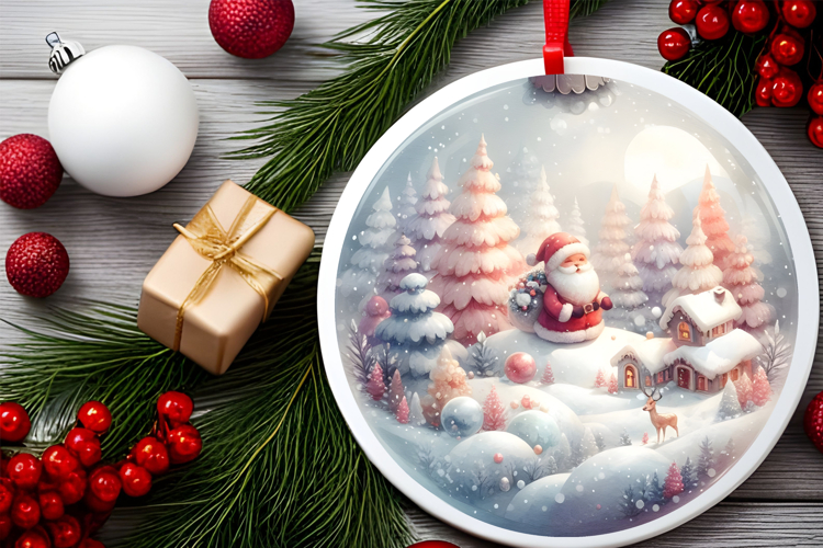 Round Christmass Ornament Sublimation|Clipart