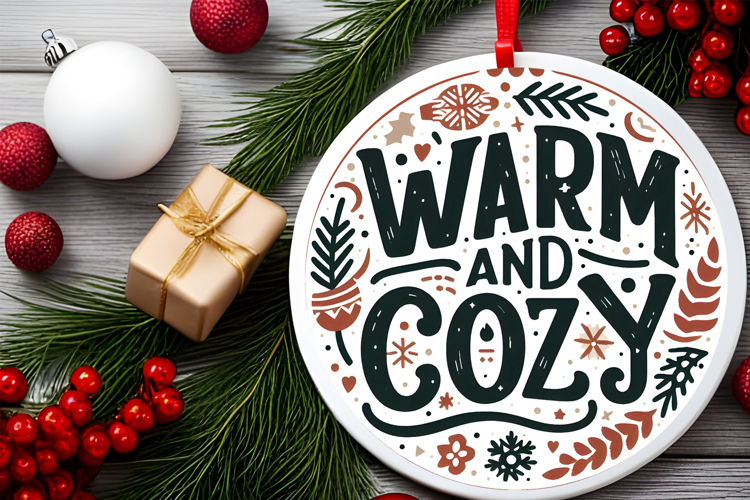 Round Christmass Ornament Sublimation|Clipart