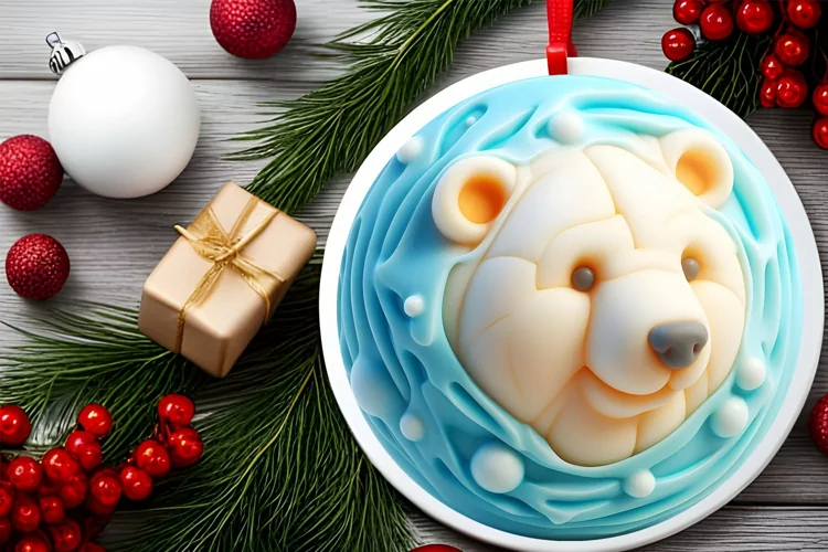 Round 3D Polar Bear with Melting Edges