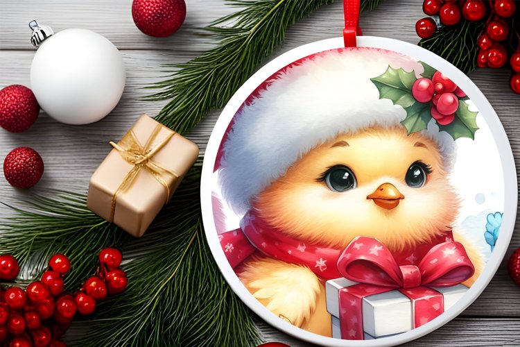 Round Christmas Ornament Sublimation|Clipart example image 1