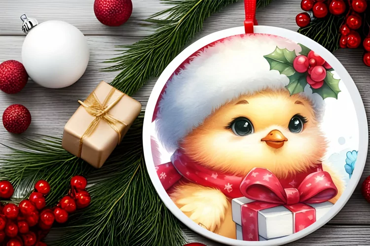 Round Christmas Ornament Sublimation|Clipart