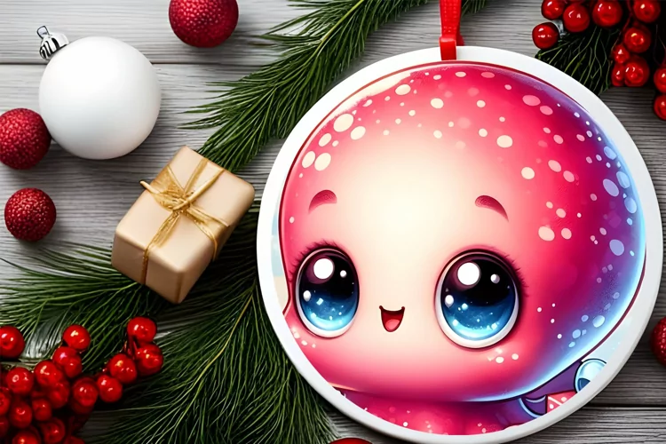 Round Christmas Ornament Sublimation|Clipart
