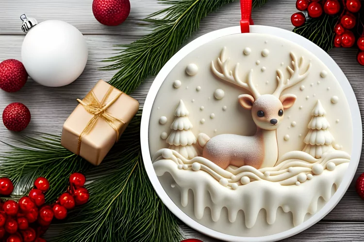 Round Christmas Ornament Sublimation|Clipart