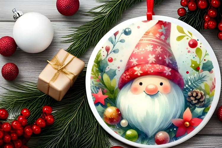 Round Christmas Ornament Sublimation|Clipart