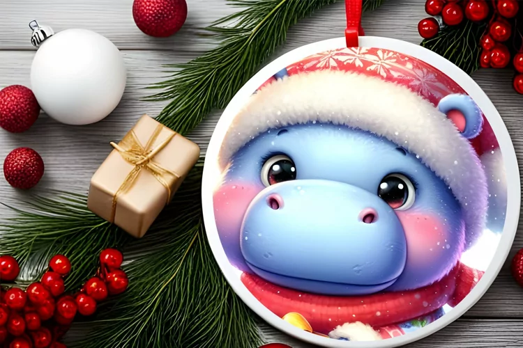 Round Christmas Ornament Sublimation|Clipart