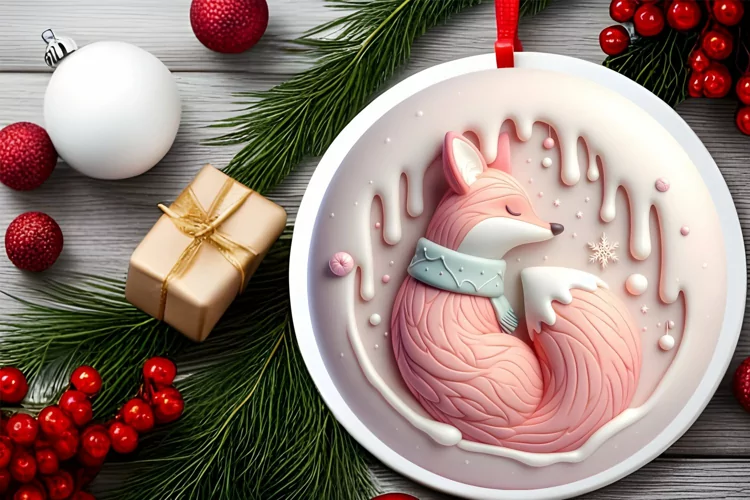 Round Christmas Ornament Sublimation|Clipart
