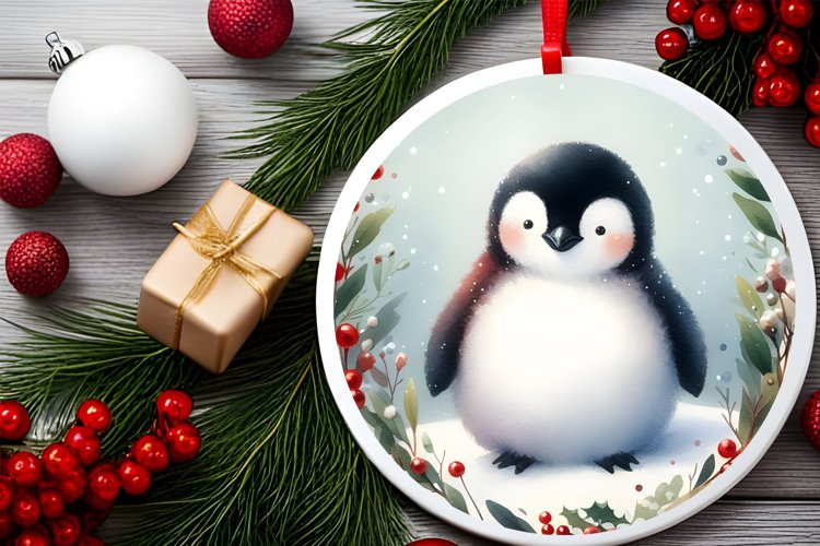 Round Christmas Ornament Sublimation|Clipart example image 1