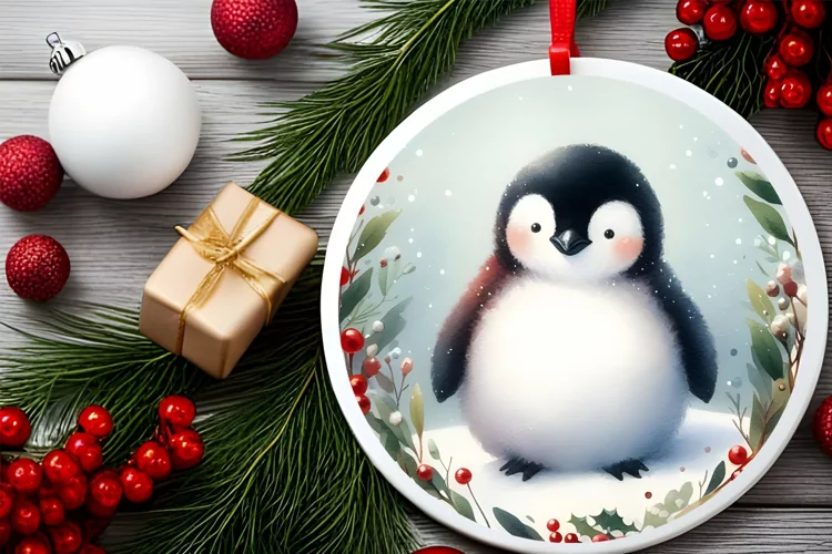 Round Christmas Ornament Sublimation|Clipart