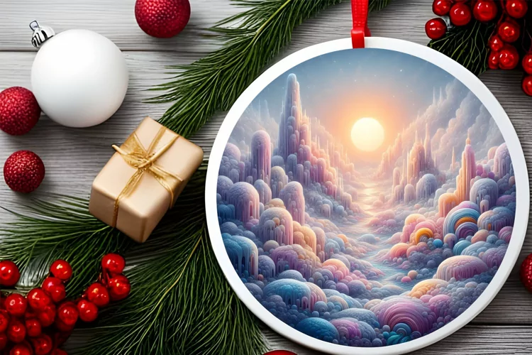 Round Christmas Ornament Sublimation|Clipart