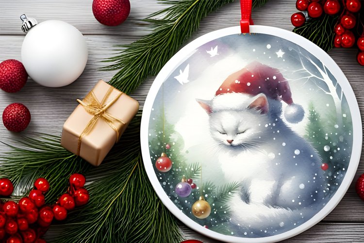 Round Christmas Ornament Sublimation|Clipart example image 1