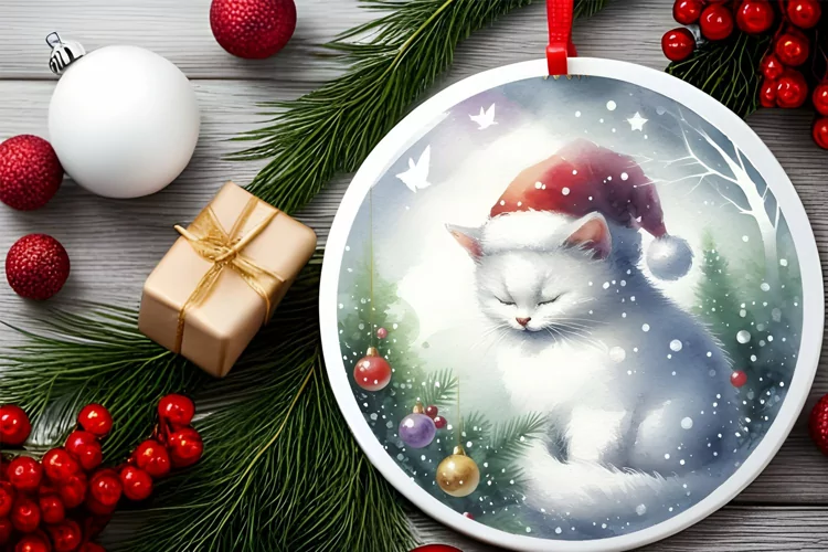 Round Christmas Ornament Sublimation|Clipart
