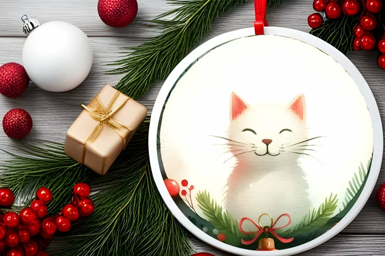 Round Christmas Ornament Sublimation|Clipart
