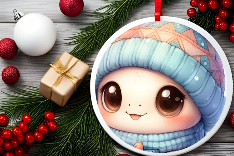 Round Christmas Ornament Sublimation|Clipart