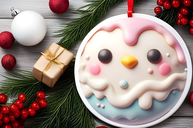 Round Christmas Ornament Sublimation|Clipart example image 1