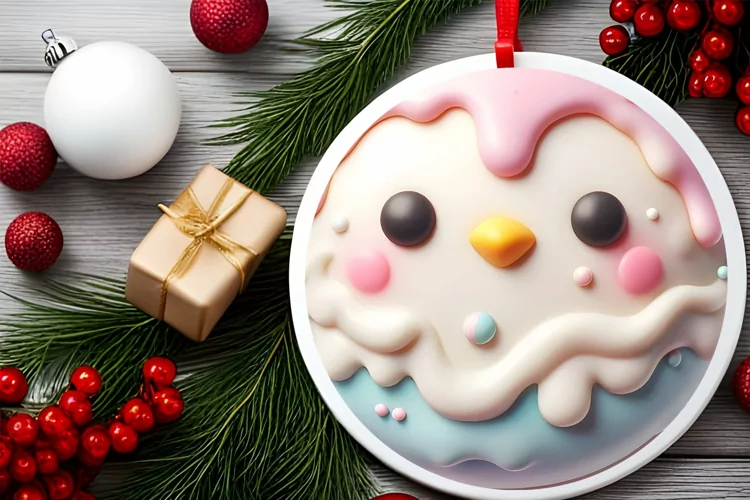 Round Christmas Ornament Sublimation|Clipart