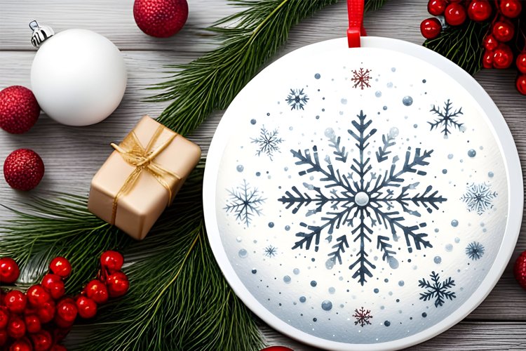 Round Christmas Ornament Sublimation|Clipart example image 1