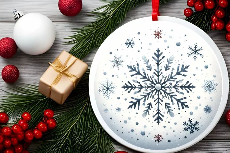 Round Christmas Ornament Sublimation|Clipart