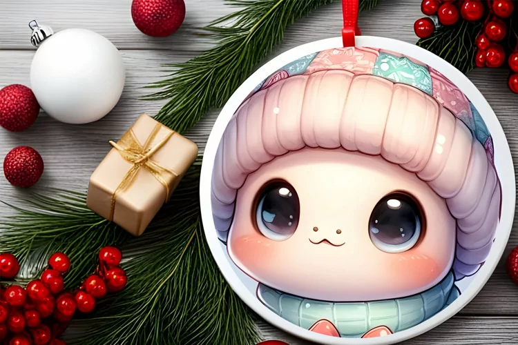 Round Christmas Ornament Sublimation|Clipart