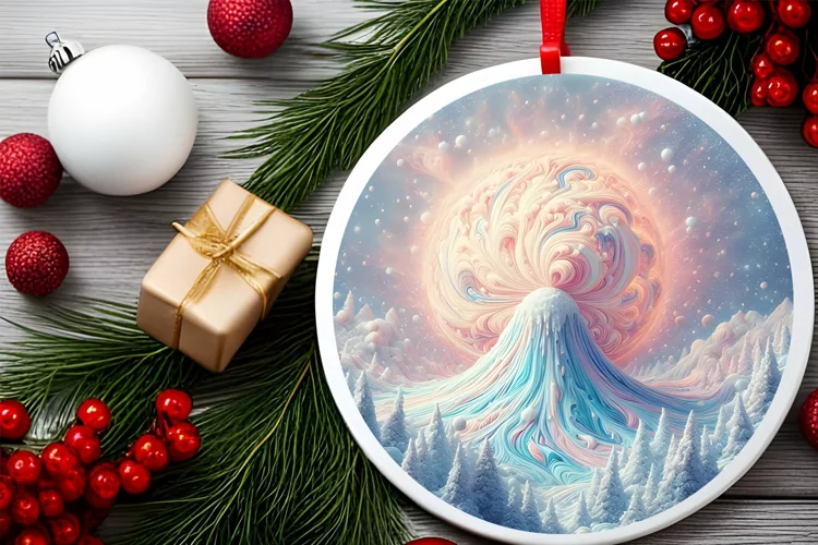 Round Christmas Ornament Sublimation|Clipart