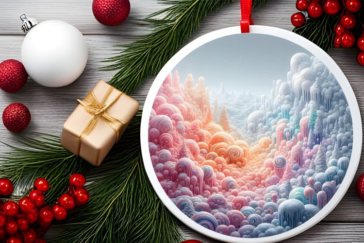 Round Christmas Ornament Sublimation|Clipart example image 1