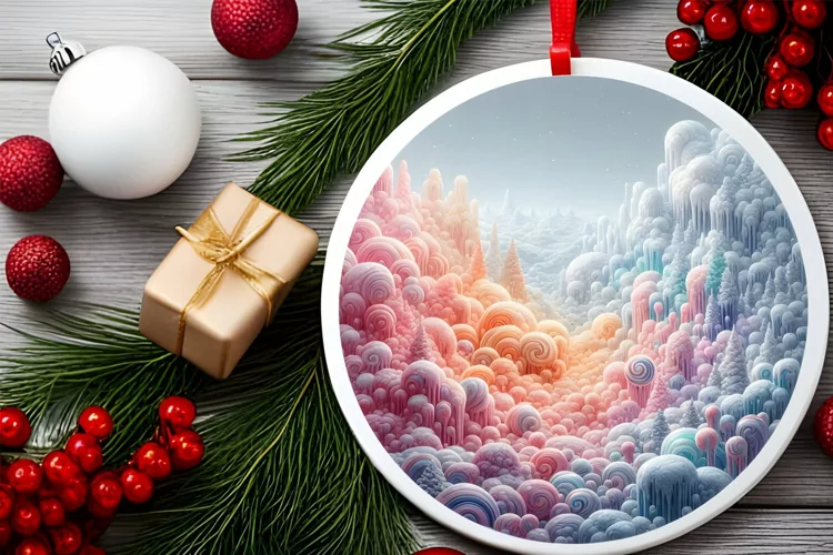 Round Christmas Ornament Sublimation|Clipart
