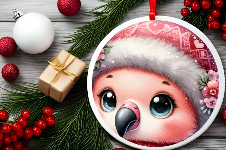 Round Christmas Ornament Sublimation|Clipart