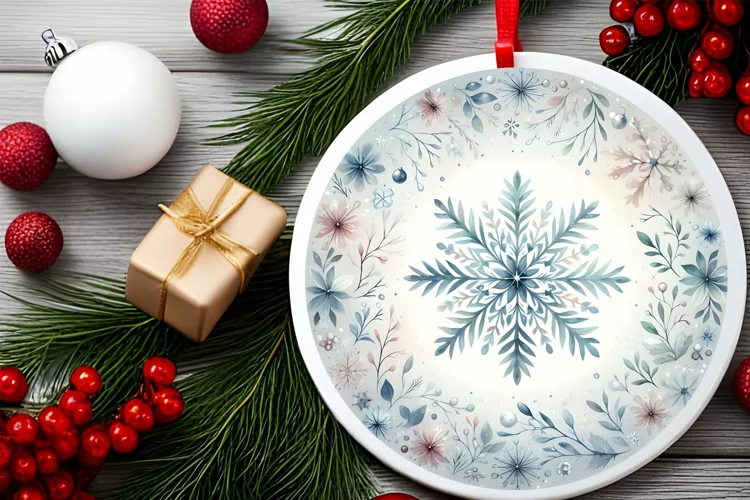 Round Christmas Ornament Sublimation|Clipart