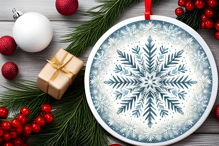 Round Christmas Ornament Sublimation|Clipart example image 1