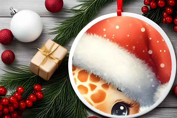 Round Christmas Ornament Sublimation|Clipart