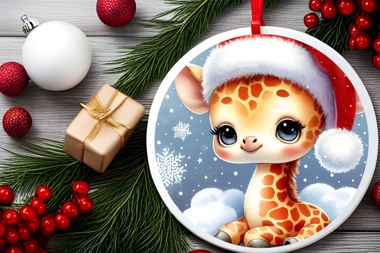 Round Christmas Ornament Sublimation|Clipart example image 1