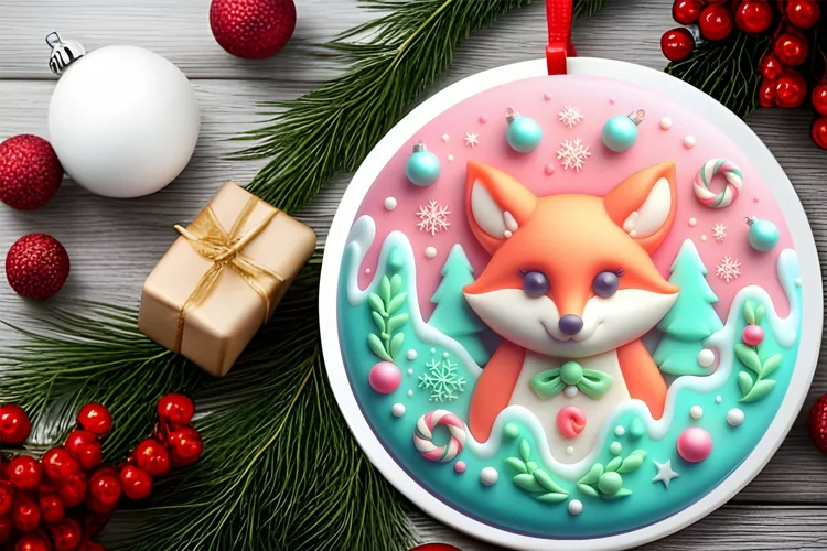 Round Christmas Ornament Sublimation|Clipart